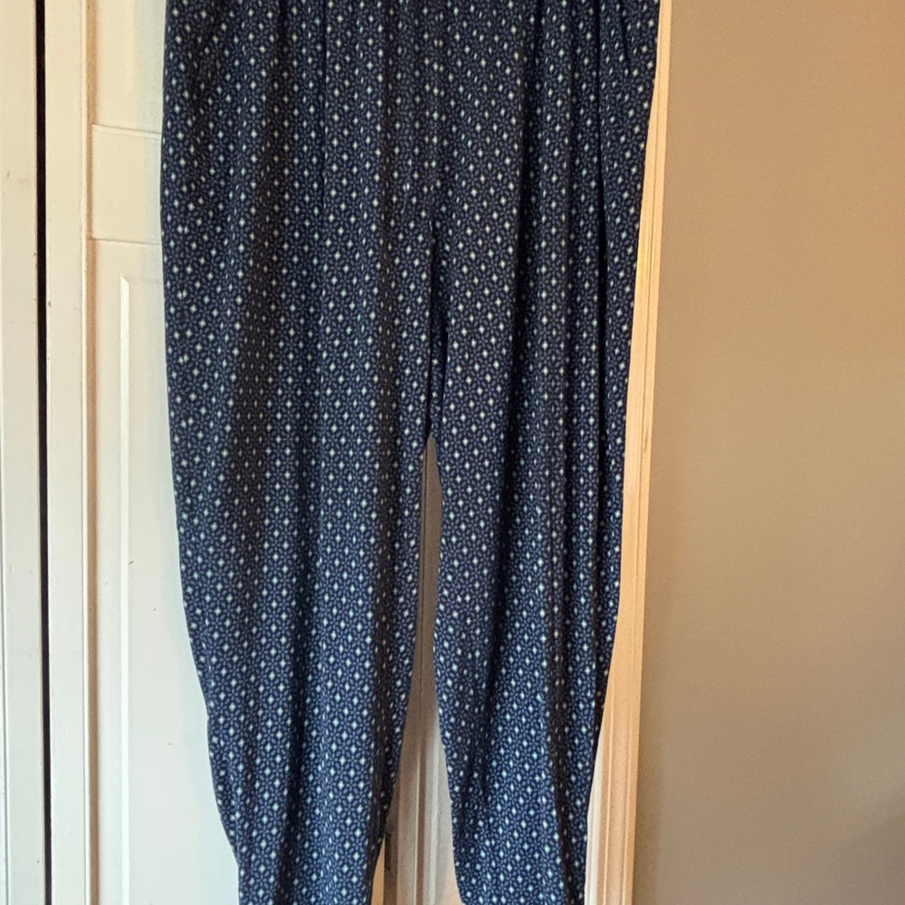 Navy Blue Printed Pajama Pants
